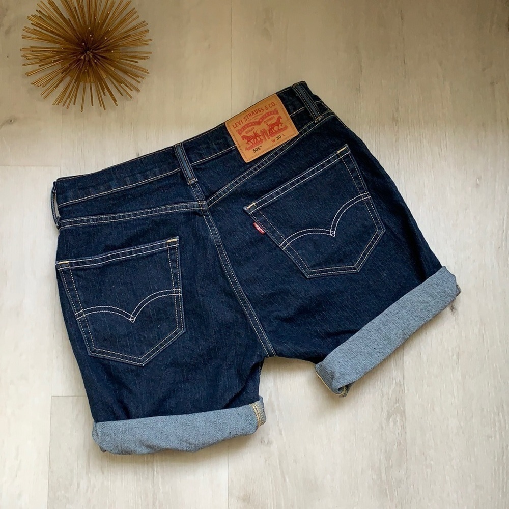 Levi's 505 high waist dark wash shorts size 30